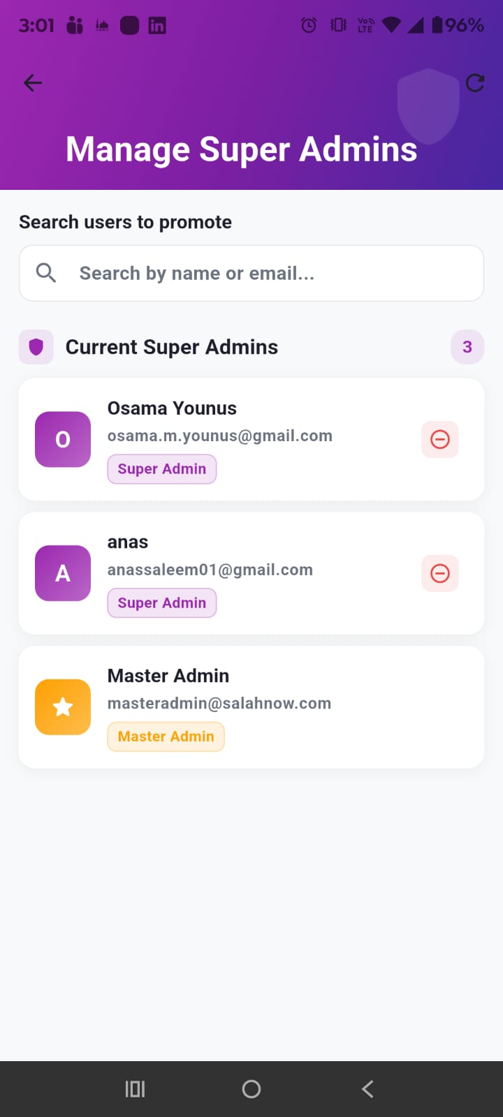 Manage Super Admins